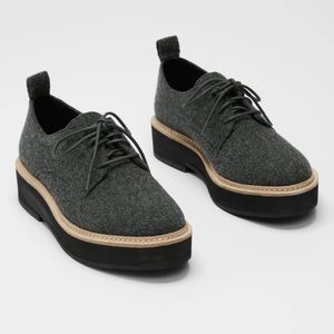 Eileen Fisher Nims Platform Oxford in Felt - NEVER WORN